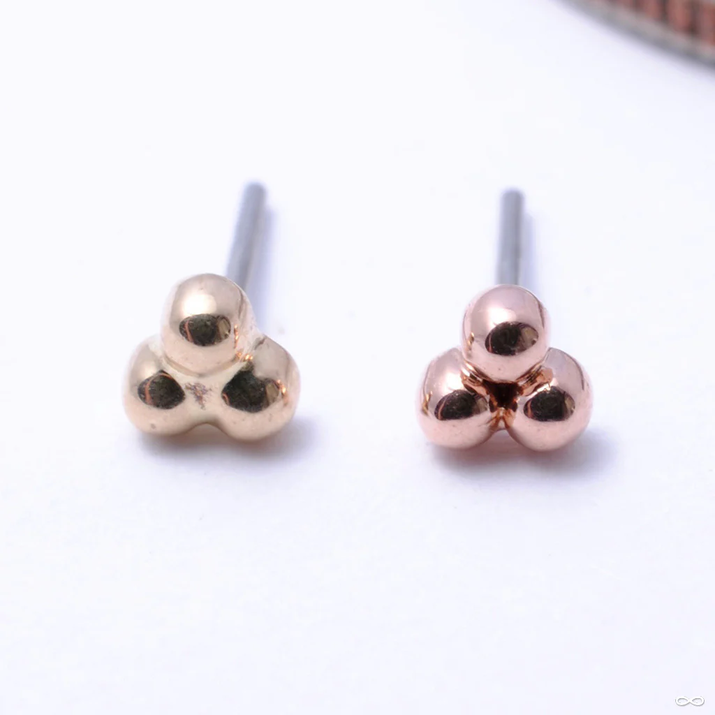3 Bead Cluster Press-fit End in Gold from LeRoi - Image 3