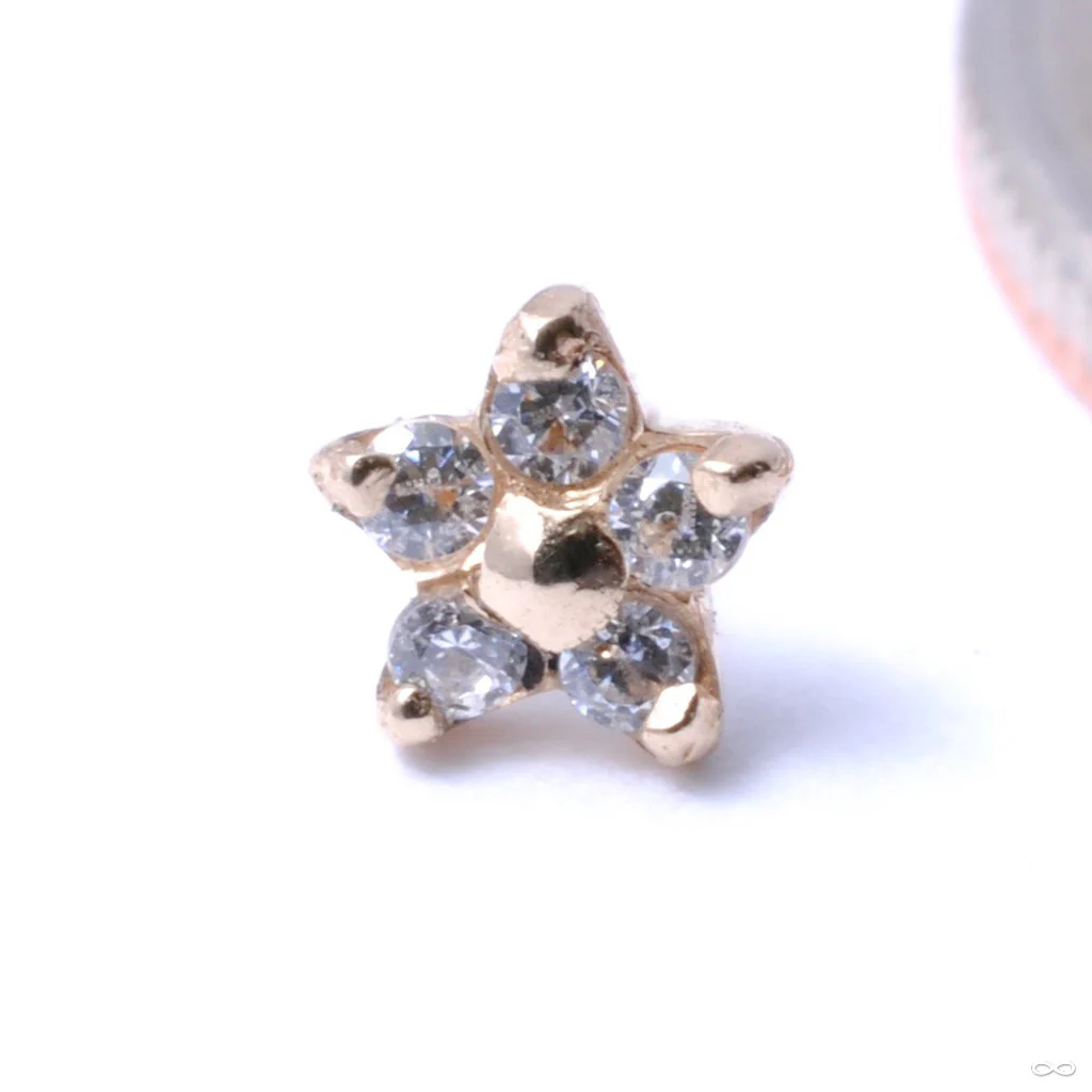 5 Stone Flower Press-fit End in Gold from LeRoi