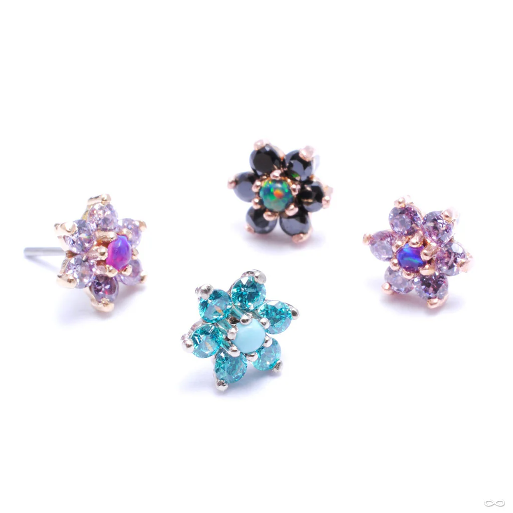 7 Stone Flower Press-fit End in Gold from LeRoi - Image 3