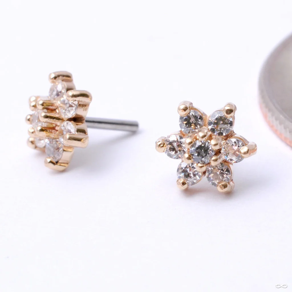 7 Stone Flower Press-fit End in Gold from LeRoi - Image 4