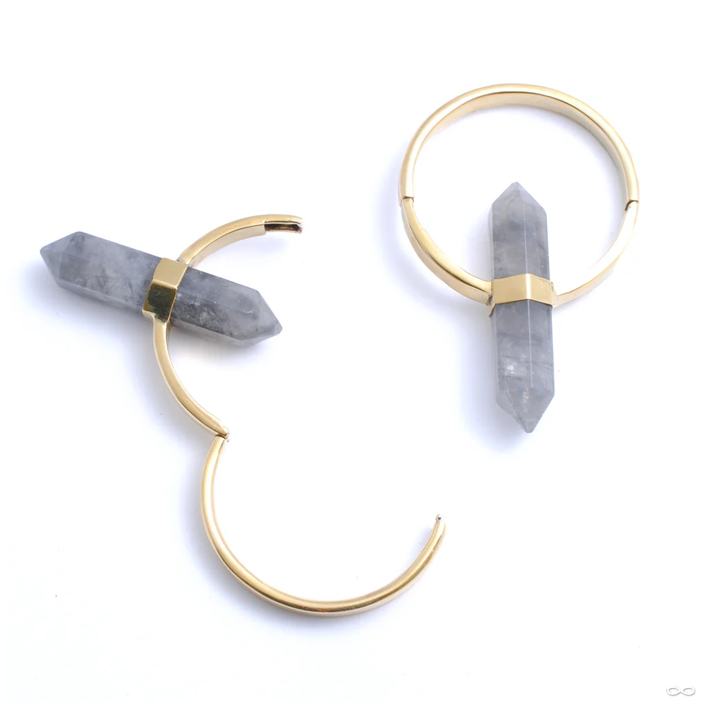 Alchemy Hoops in Yellow Gold with Smoky Quartz from Buddha Jewelry - Image 2