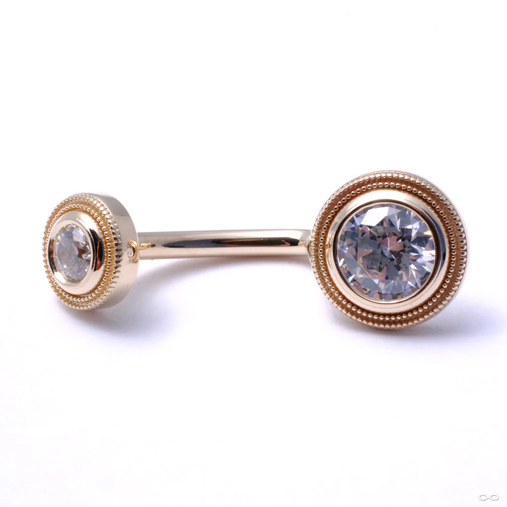 Aragon J-curve in Yellow Gold with CZ from BVLA