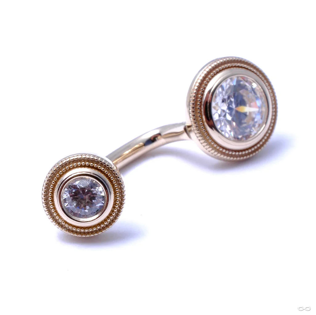 Aragon J-curve in Yellow Gold with CZ from BVLA - Image 2