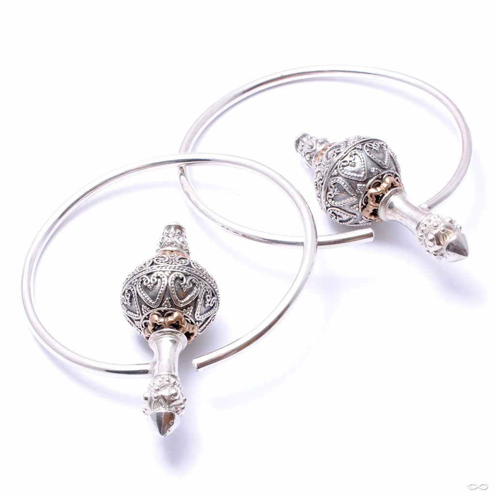 Asia Major Hoop Weights with Bali Beads from Morton Manley - Image 2