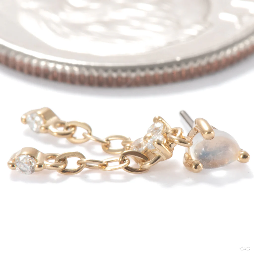 Aurora Press-fit End in Gold from Ember Body Jewelry - Image 3