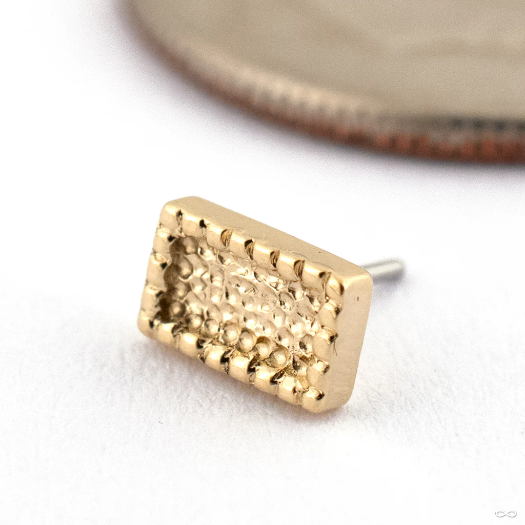 Beaded Hammered Bar Press-fit End in Gold from Seasons Handmade - Image 3