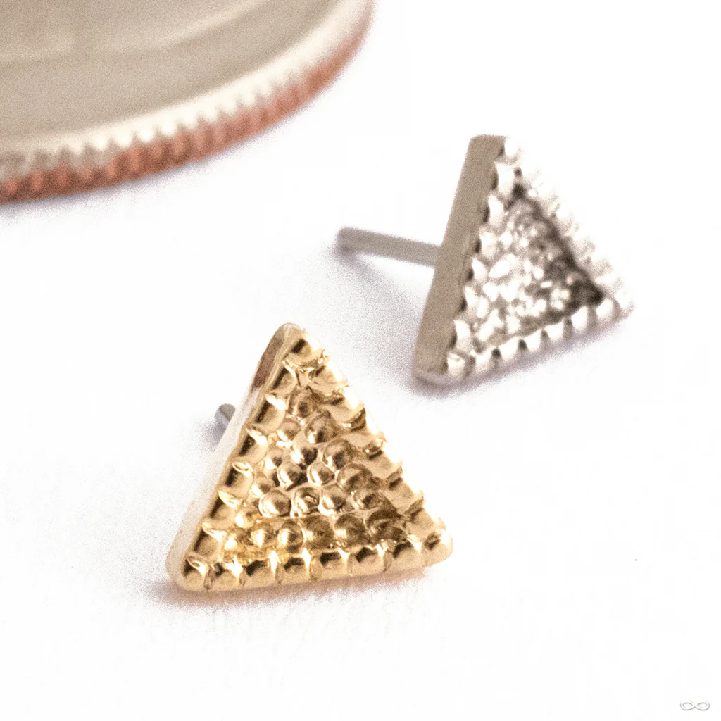 Beaded Hammered Triangle Press-fit End in Gold from Seasons Handmade