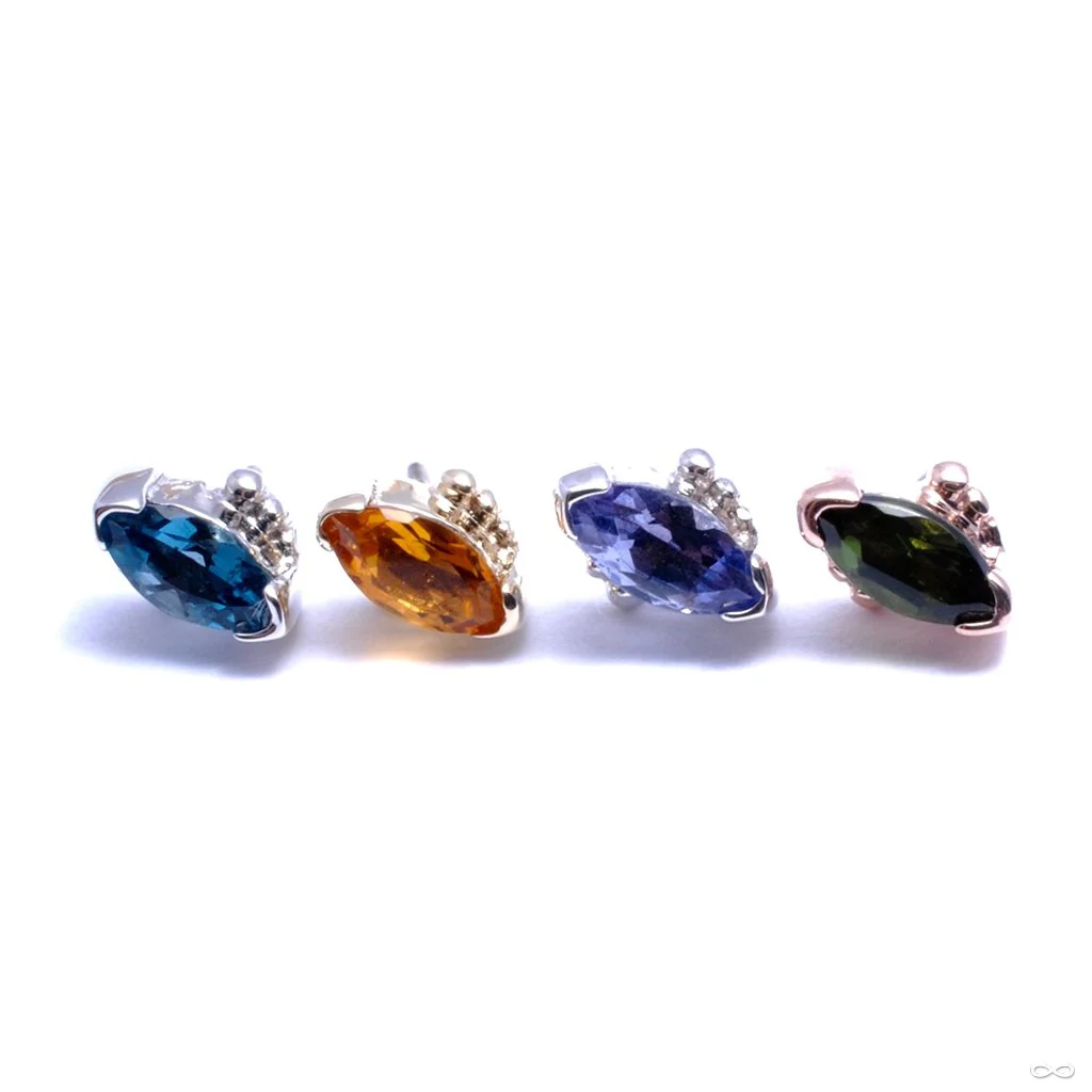 Beaded Marquise Press-fit End in Gold from BVLA
