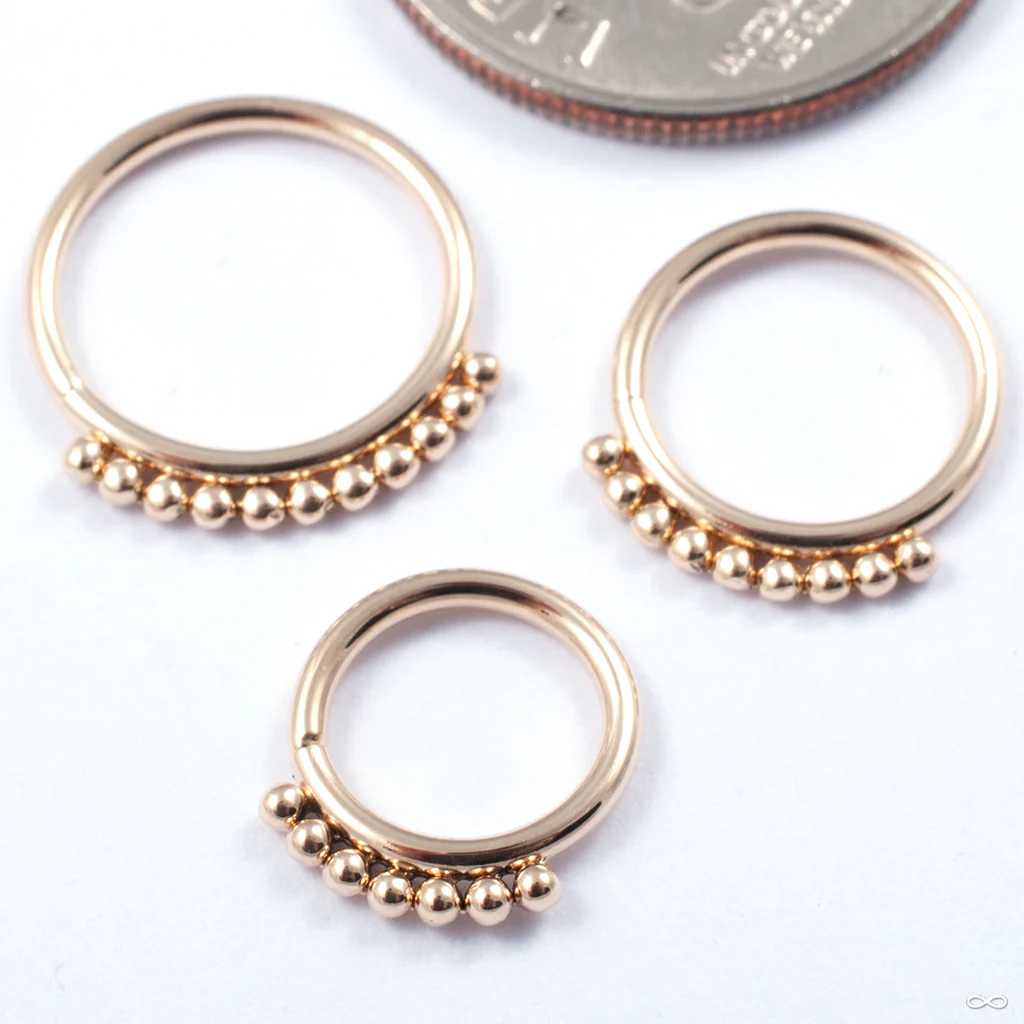 Beaded Seam Ring in Gold from Dusk Body Jewelry - Image 3