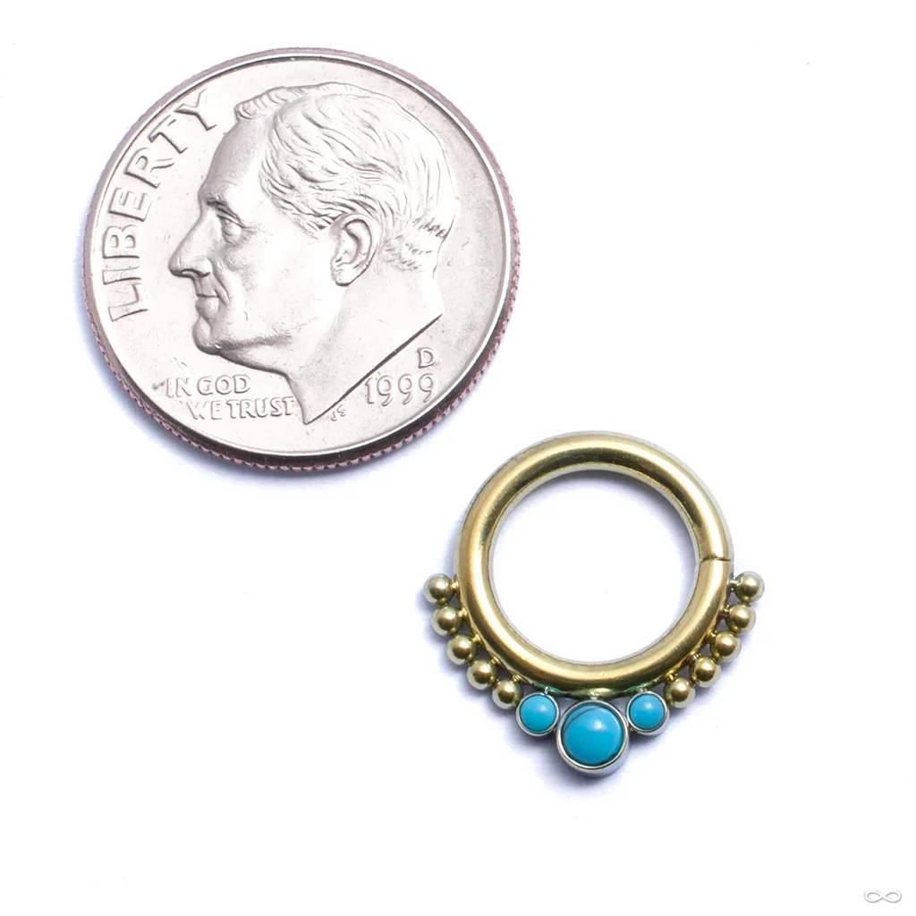 Beaded Seam Ring with 3 Stone Cluster from LeRoi - Image 5
