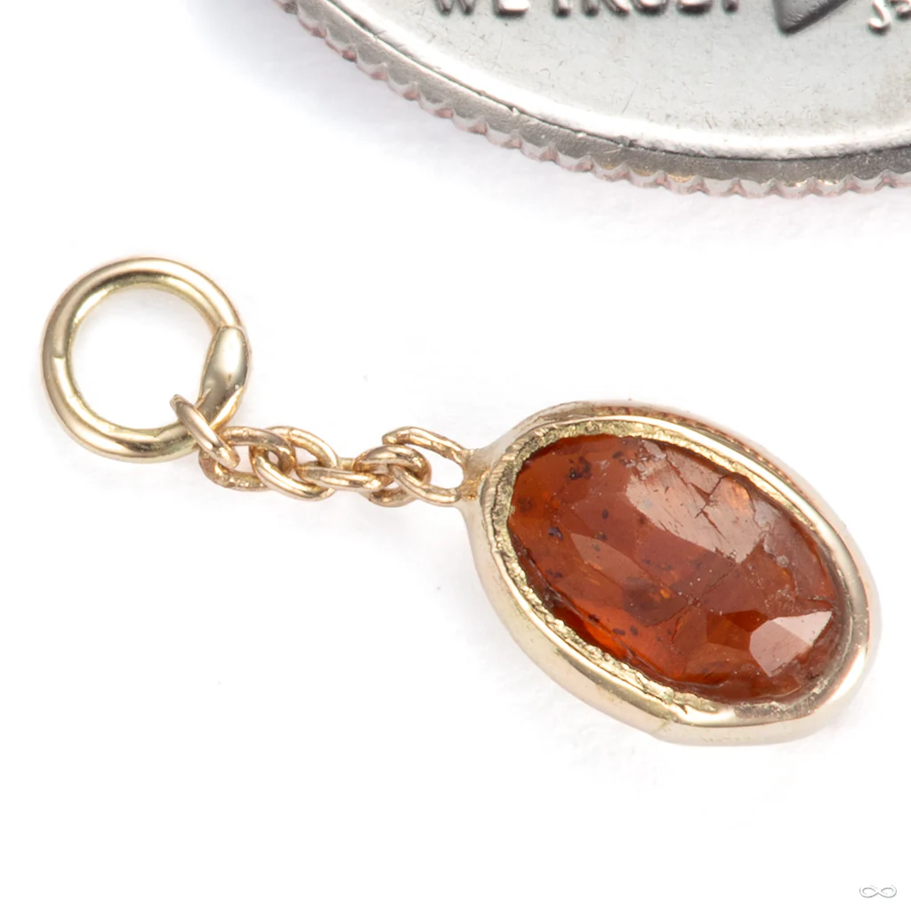 Bezel Oval Charm in Gold from Diablo Organics