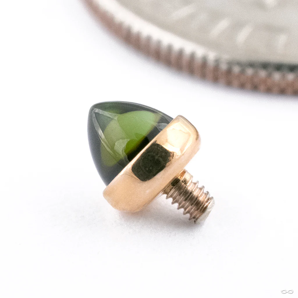 Bezel-set Bullet-cut Threaded End in Gold from BVLA - Image 2