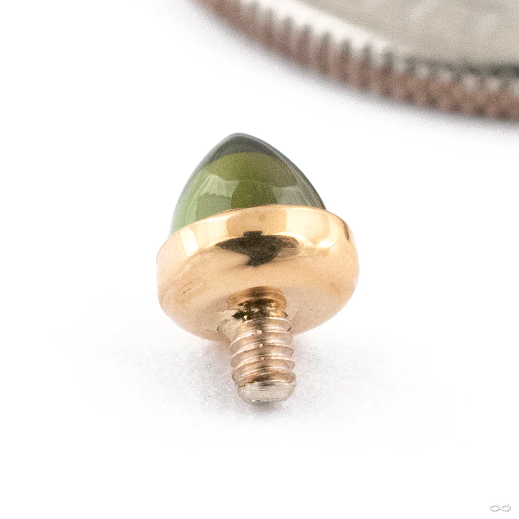 Bezel-set Bullet-cut Threaded End in Gold from BVLA - Image 3