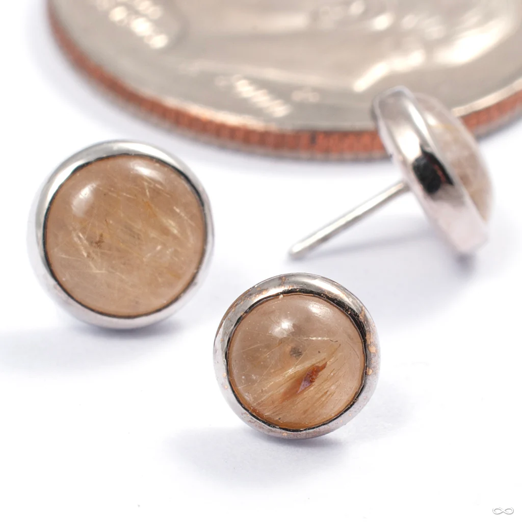 Bezel-set Cabochon Press-fit End in Gold from Auris Jewellery