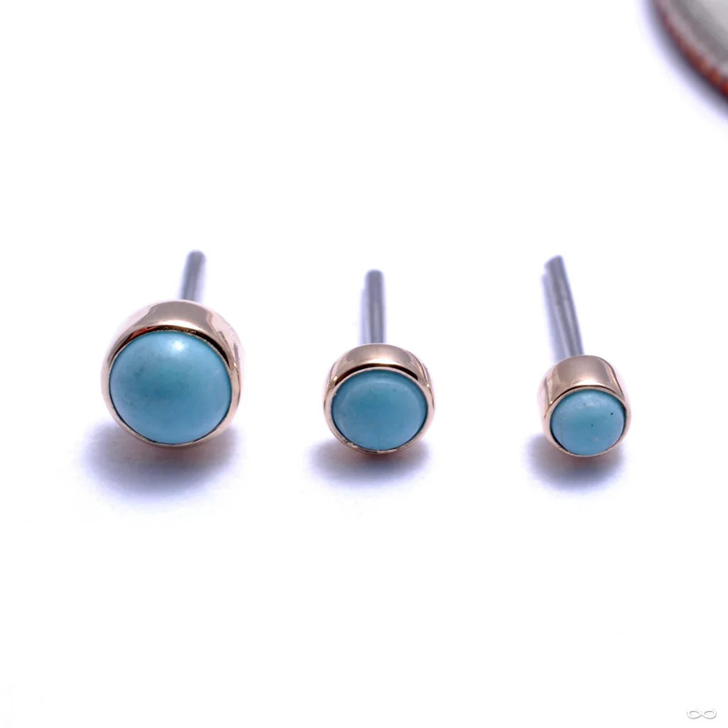 Bezel-set Cabochon Press-fit End in Gold from LeRoi - Image 2