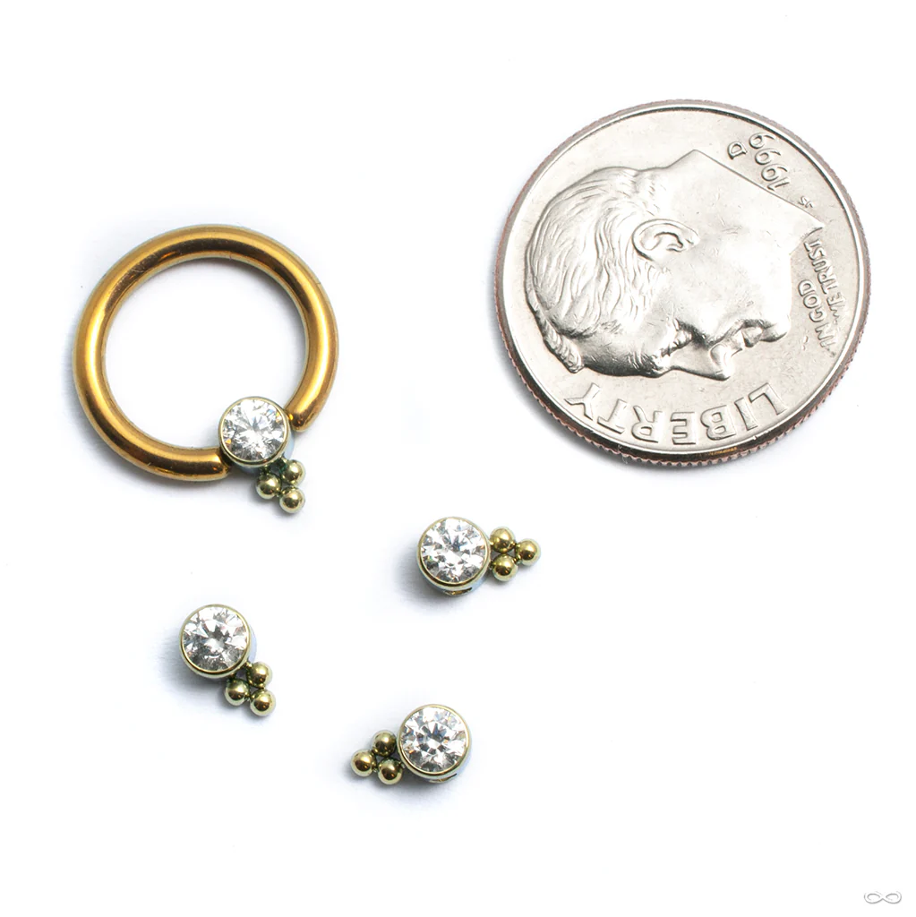 Bezel-set Captive Gem Bead with Tri Bead Cluster from LeRoi - Image 2