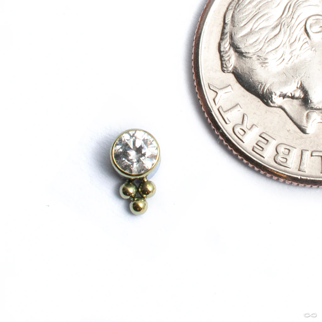 Bezel-set Captive Gem Bead with Tri Bead Cluster from LeRoi - Image 3