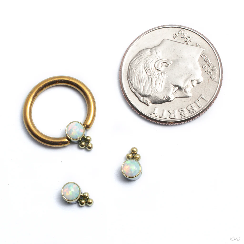 Bezel-set Captive Gem Bead with Tri Bead Cluster from LeRoi - Image 4