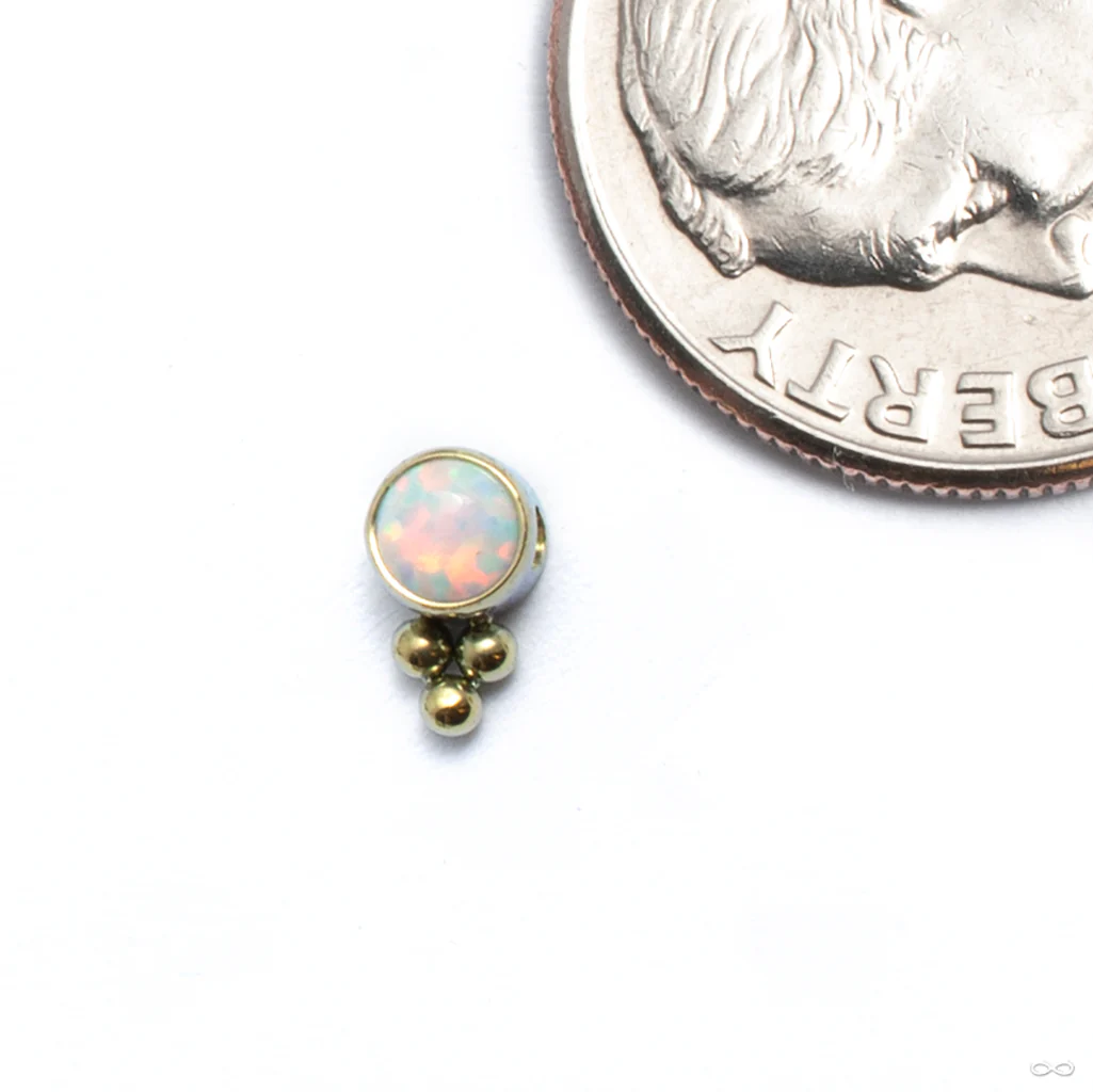 Bezel-set Captive Gem Bead with Tri Bead Cluster from LeRoi - Image 5