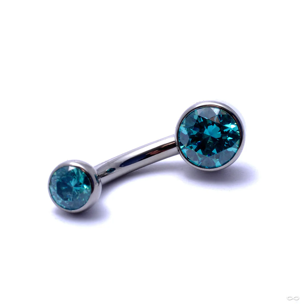 Bezel-set Gem Curved Barbell from Industrial Strength - Image 10