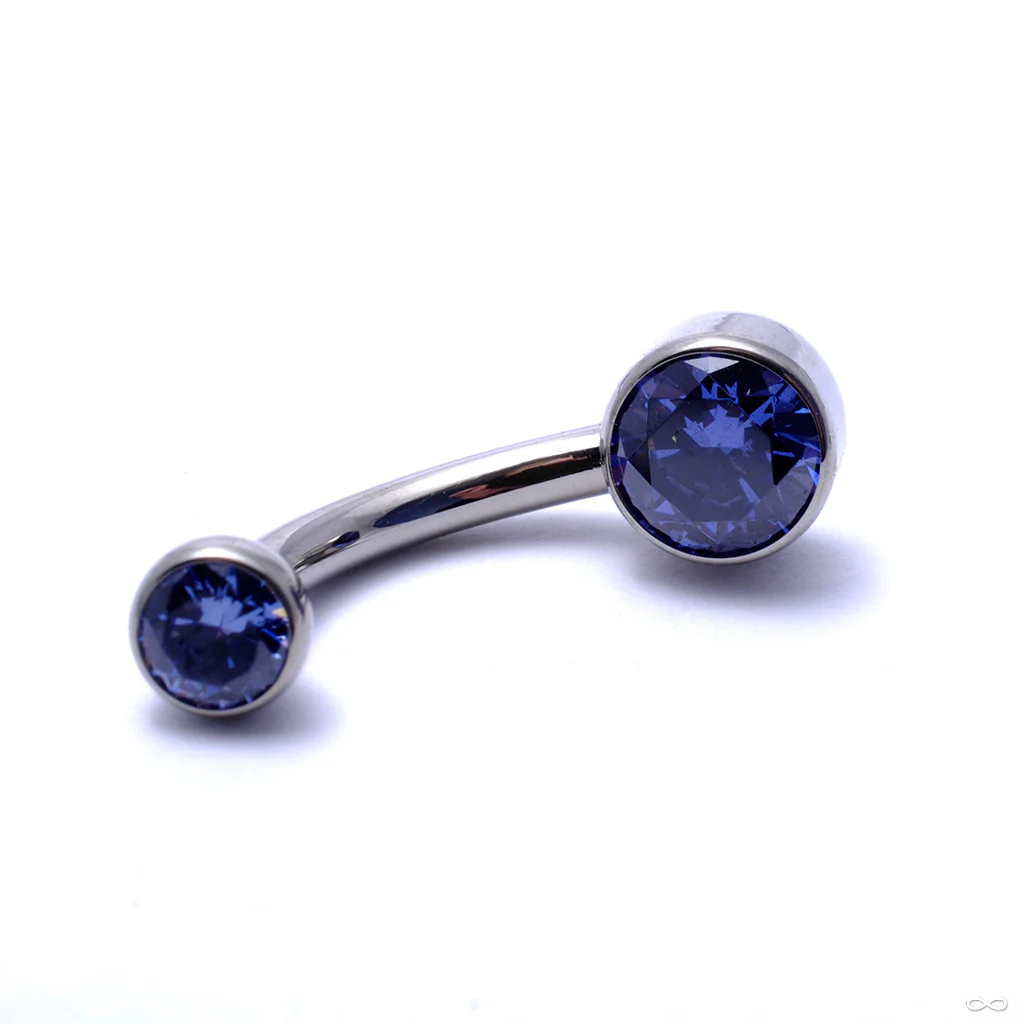 Bezel-set Gem Curved Barbell from Industrial Strength - Image 12
