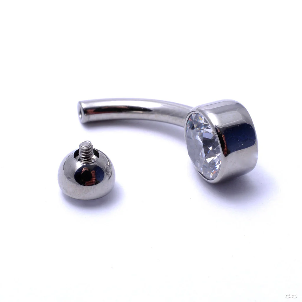 Bezel-set Gem Curved Barbell from Industrial Strength - Image 13