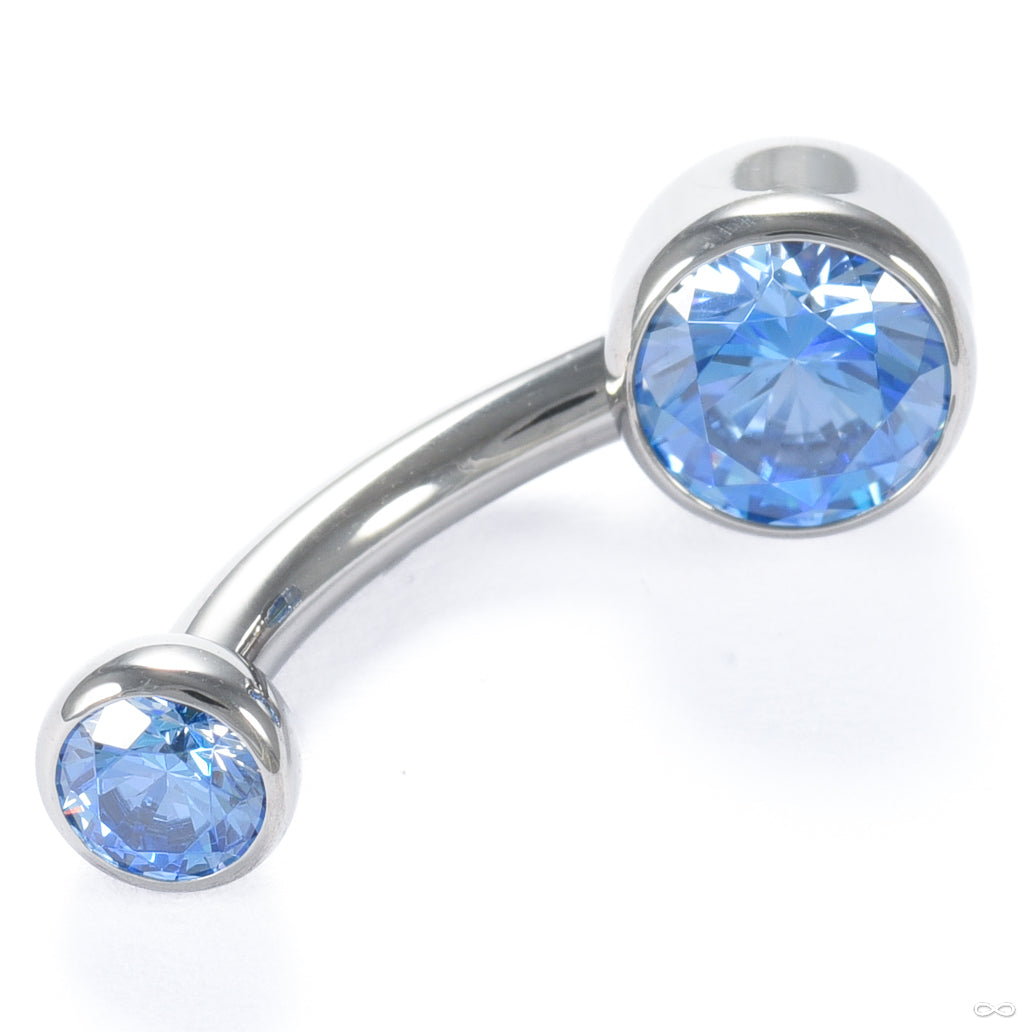 Bezel-set Gem Curved Barbell from Industrial Strength - Image 3