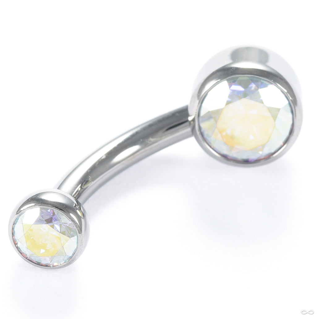 Bezel-set Gem Curved Barbell from Industrial Strength - Image 4
