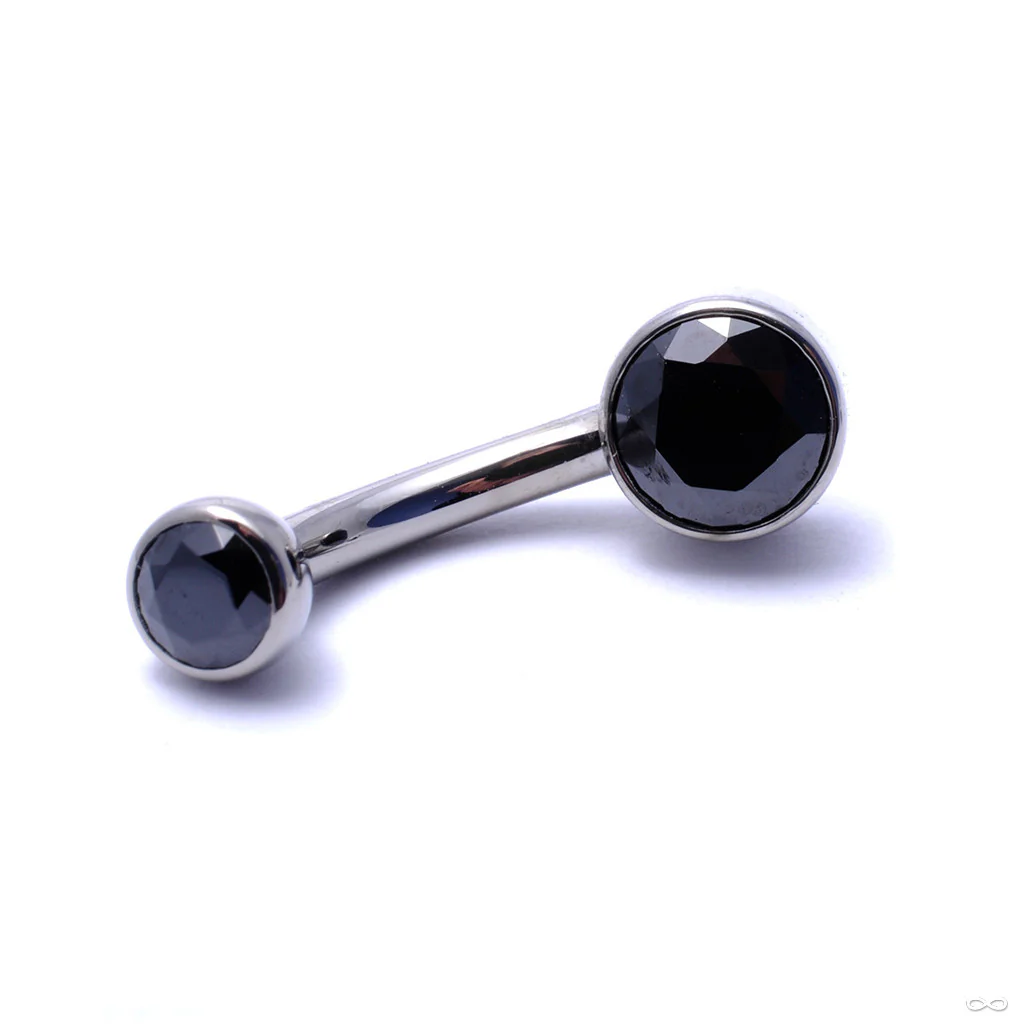 Bezel-set Gem Curved Barbell from Industrial Strength - Image 5