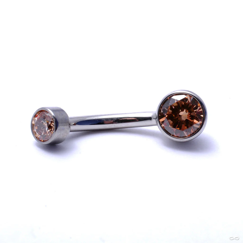 Bezel-set Gem Curved Barbell from Industrial Strength - Image 6