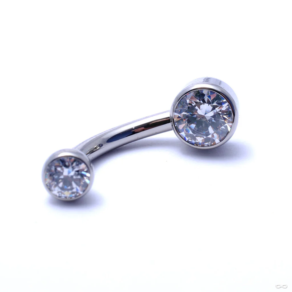 Bezel-set Gem Curved Barbell from Industrial Strength - Image 7