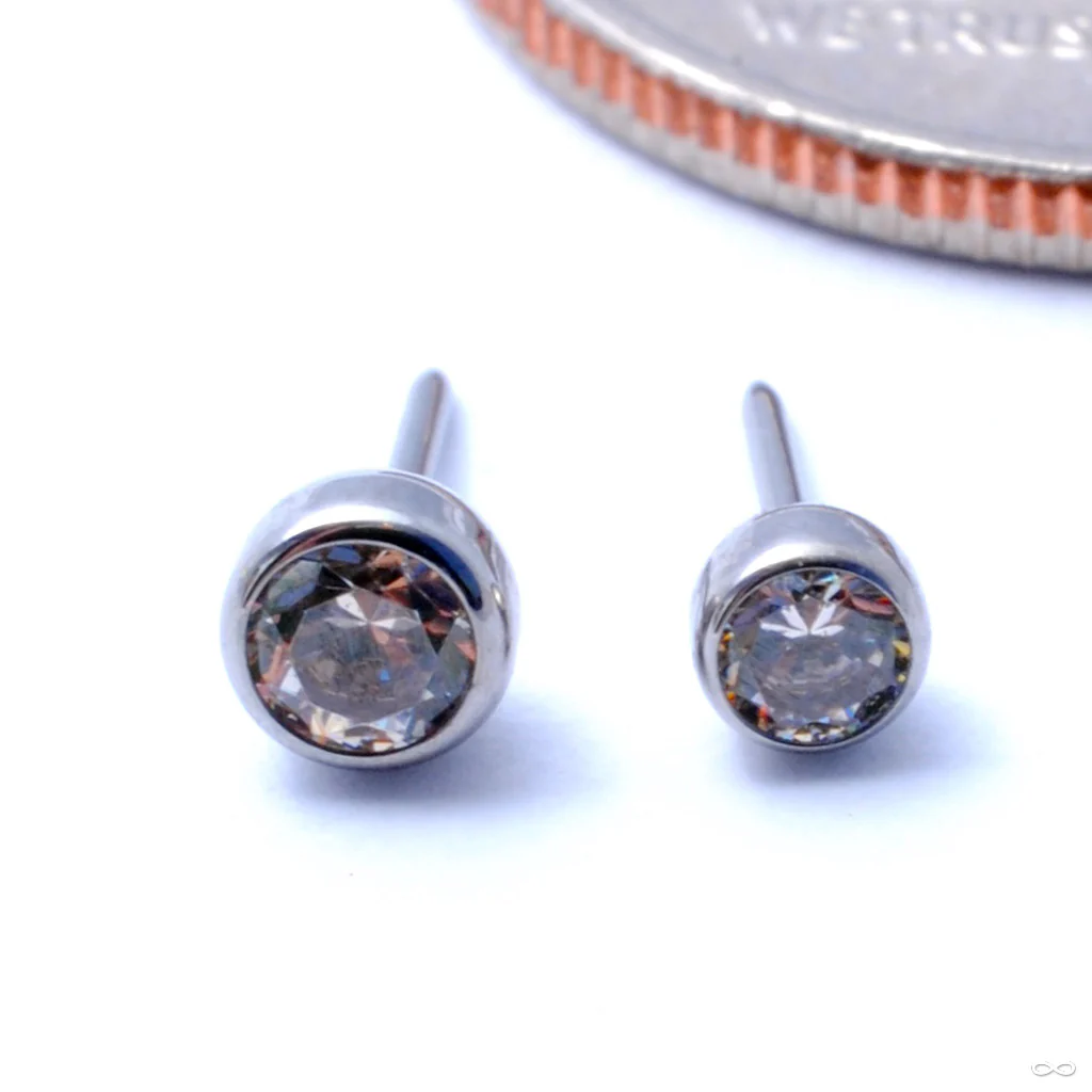 Bezel-set Gemstone Press-fit End in Titanium from NeoMetal - Image 5