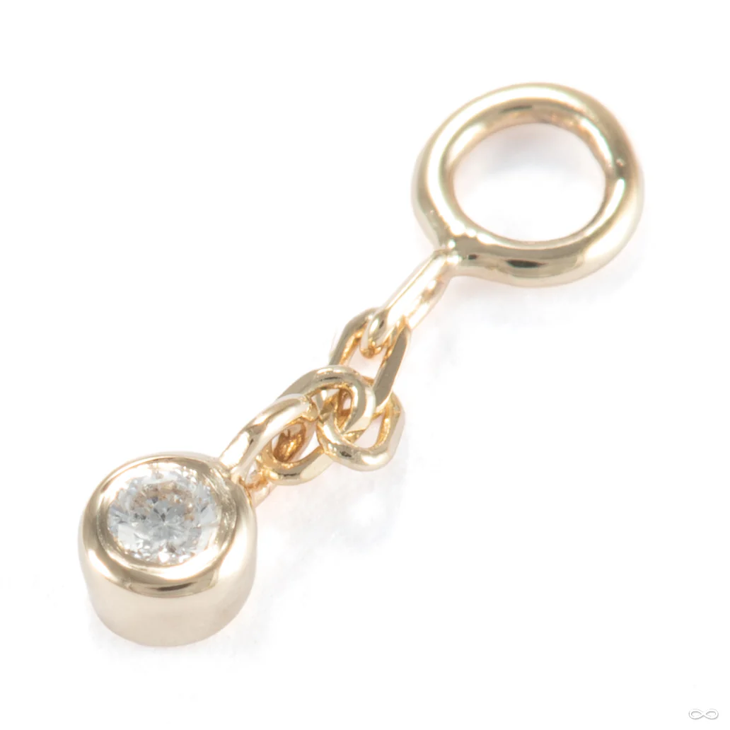 Bezel-set Tiny Charm with Chain in Gold from Modern Mood - Image 3