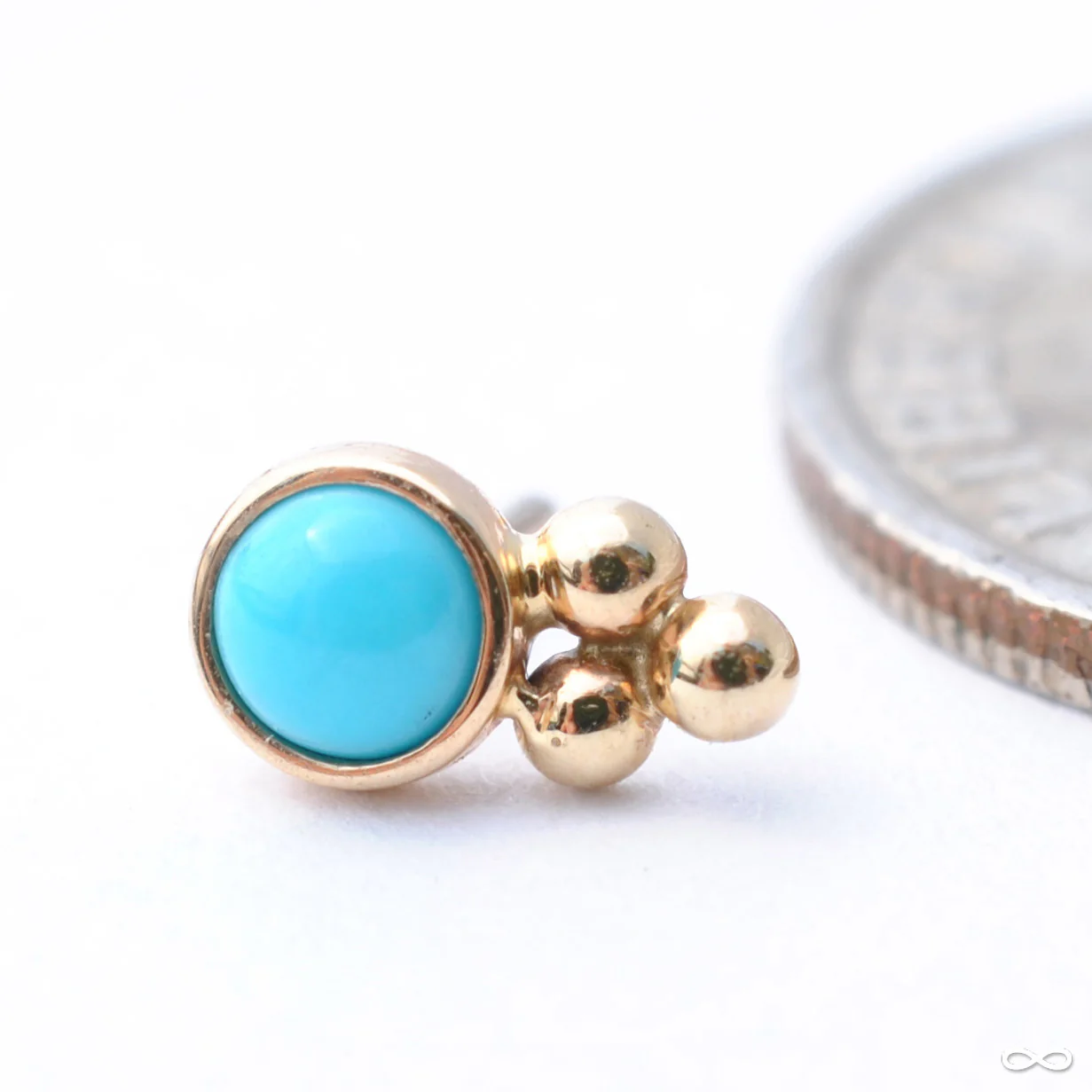 Bezel with 3 Beads Press-fit End in Gold from BVLA - Image 7