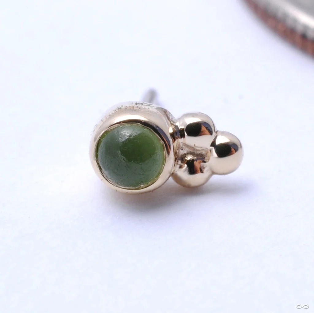 Bezel with 3 Beads Press-fit End in Gold from BVLA - Image 9