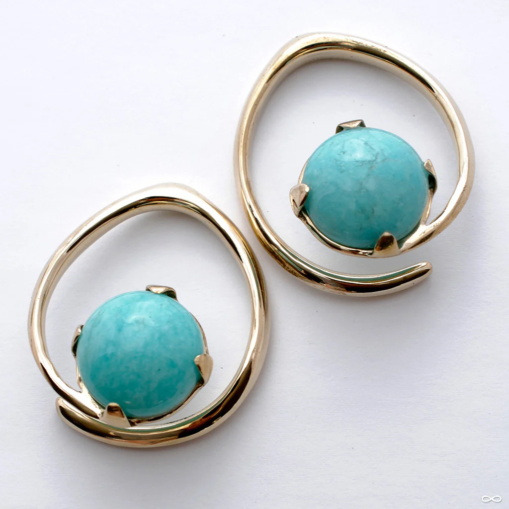 Brass Hoop Coils with Stone Cabochons from Diablo Organics - Image 20