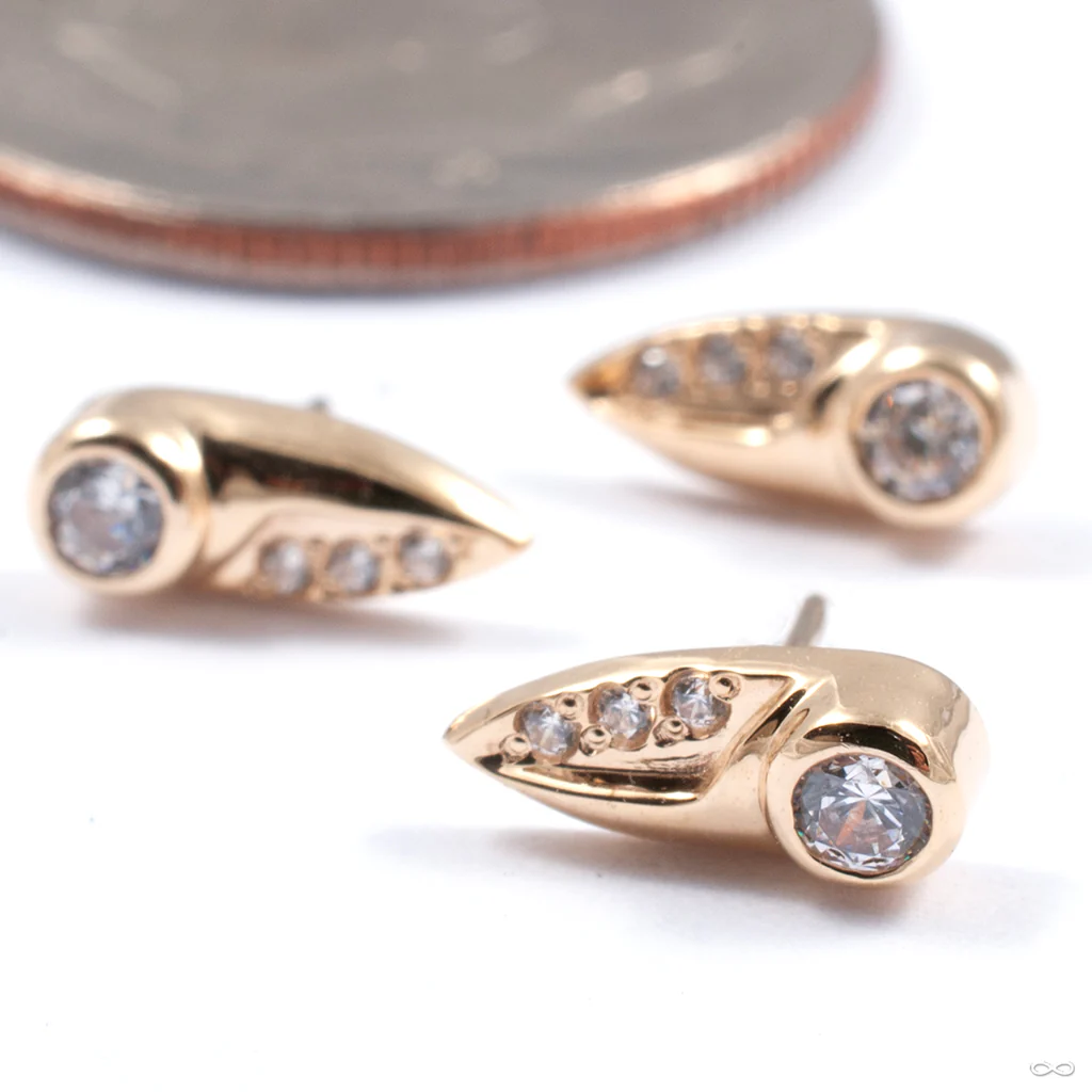 Centaura Press-fit End in Gold from Auris Jewellery