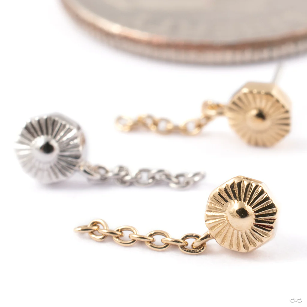Chained Alpha 08 Press-fit End in Gold from Tether Jewelry