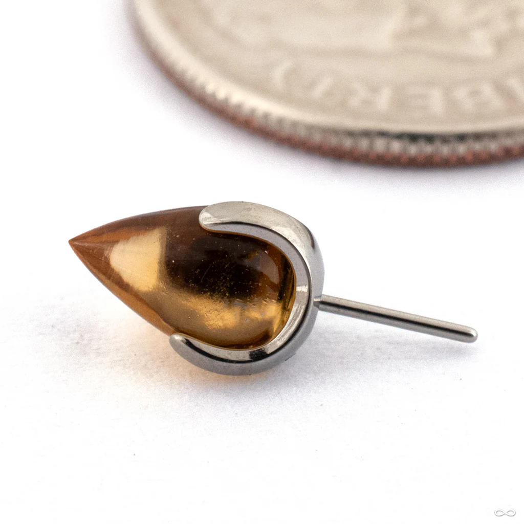 Claw-set Bullet-cut Stone Press-fit End in Titanium from People’s Jewelry - Image 2