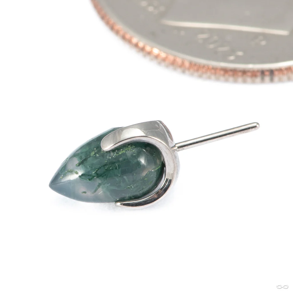 Claw-set Bullet-cut Stone Press-fit End in Titanium from People’s Jewelry - Image 5