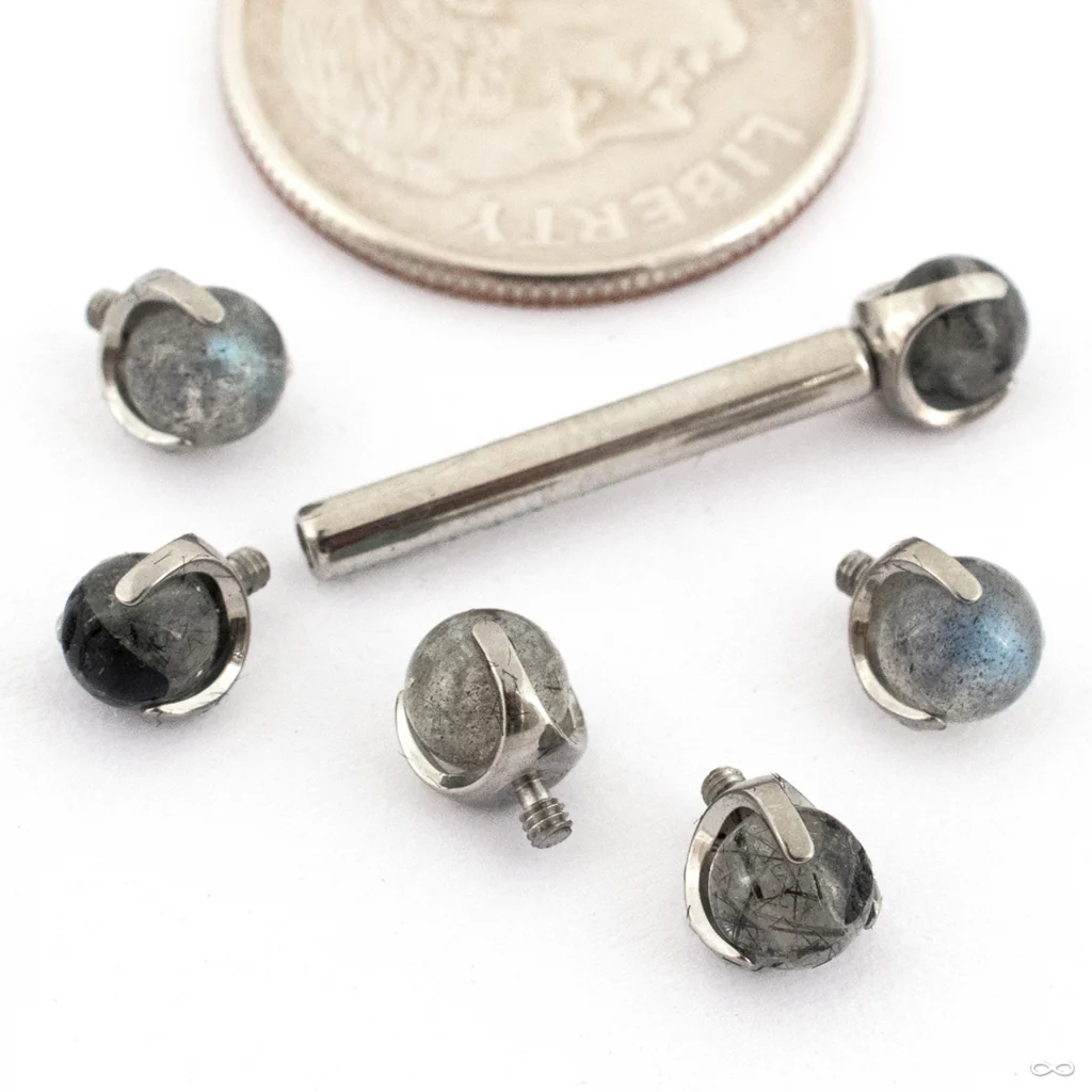 Claw-set Stone Threaded End in Titanium from People’s Jewelry
