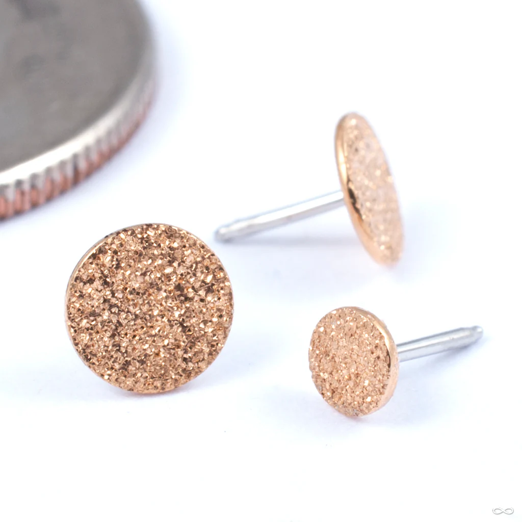 Crushed Diamond Textured Disc Press-fit End in Gold from Auris Jewellery - Image 2