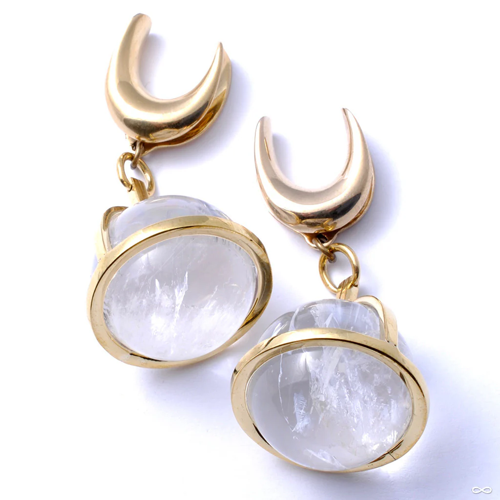 Crystal Quartz Globes with Brass Spreader Hooks from Diablo Organics