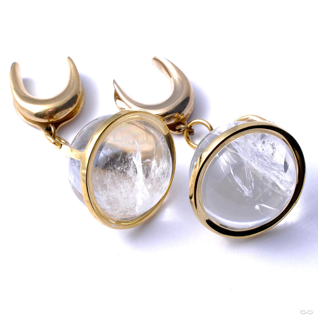 Crystal Quartz Globes with Brass Spreader Hooks from Diablo Organics - Image 3
