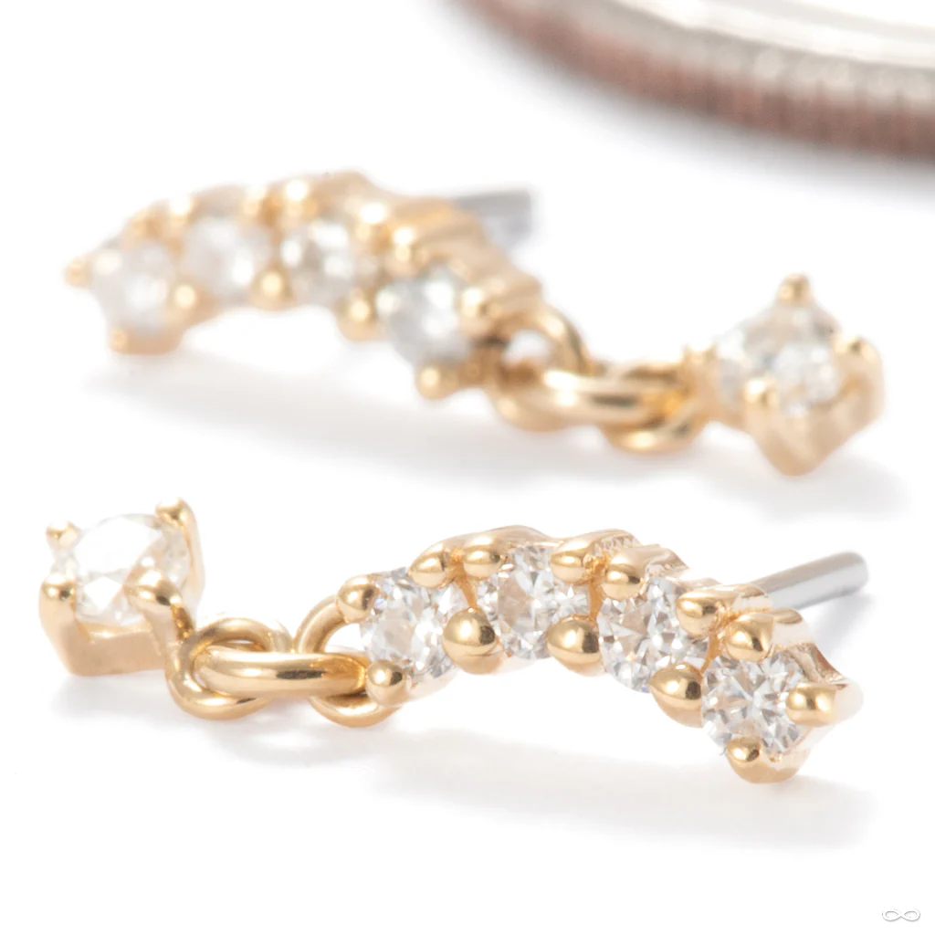 Curve Appeal Press-fit End in Gold from Ember Body Jewelry