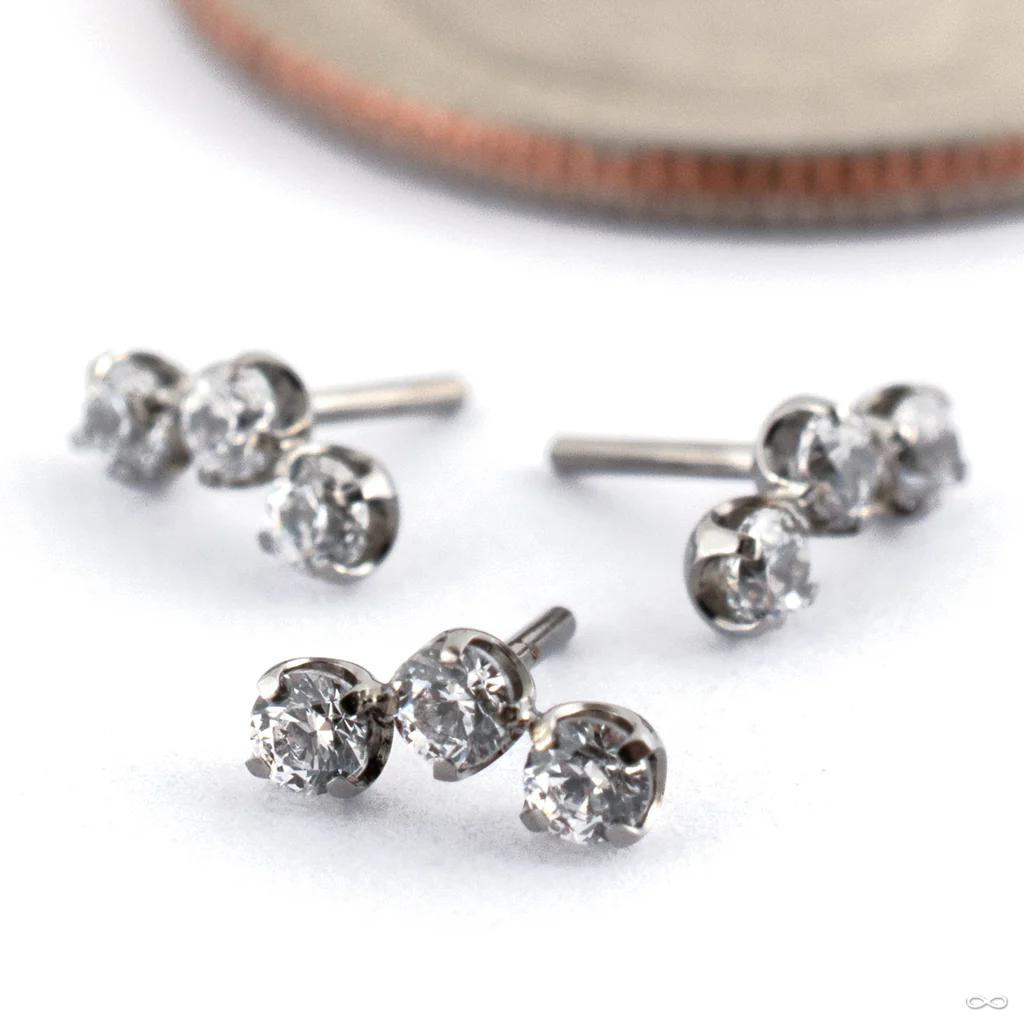 Curved Sirius Press-fit End in Titanium from Canasteel Jewelry
