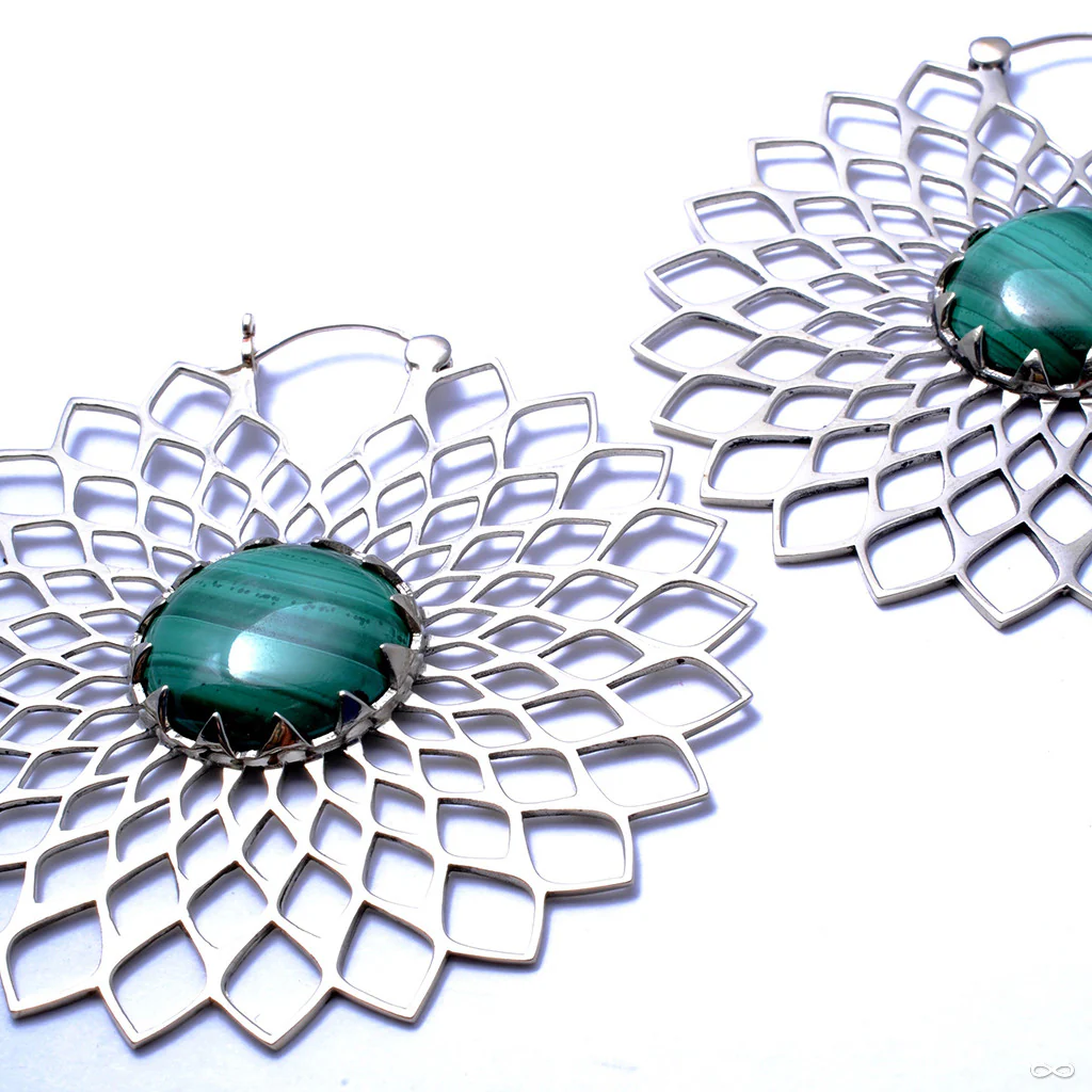 Dahlia Earrings with Stone from Tawapa - Image 2
