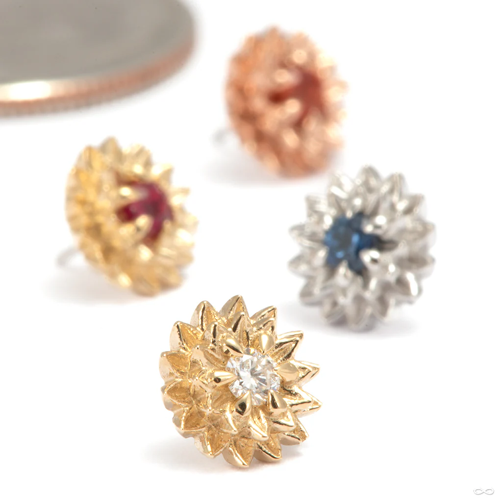 Dahlia Press-fit End in Gold from Tether Jewelry
