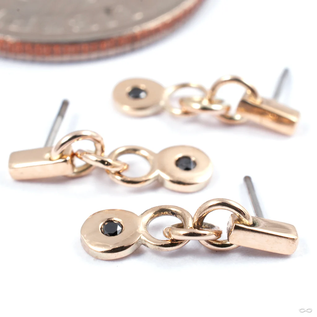 Diamond Dangle Press-fit End in Gold from Mettle and Silver