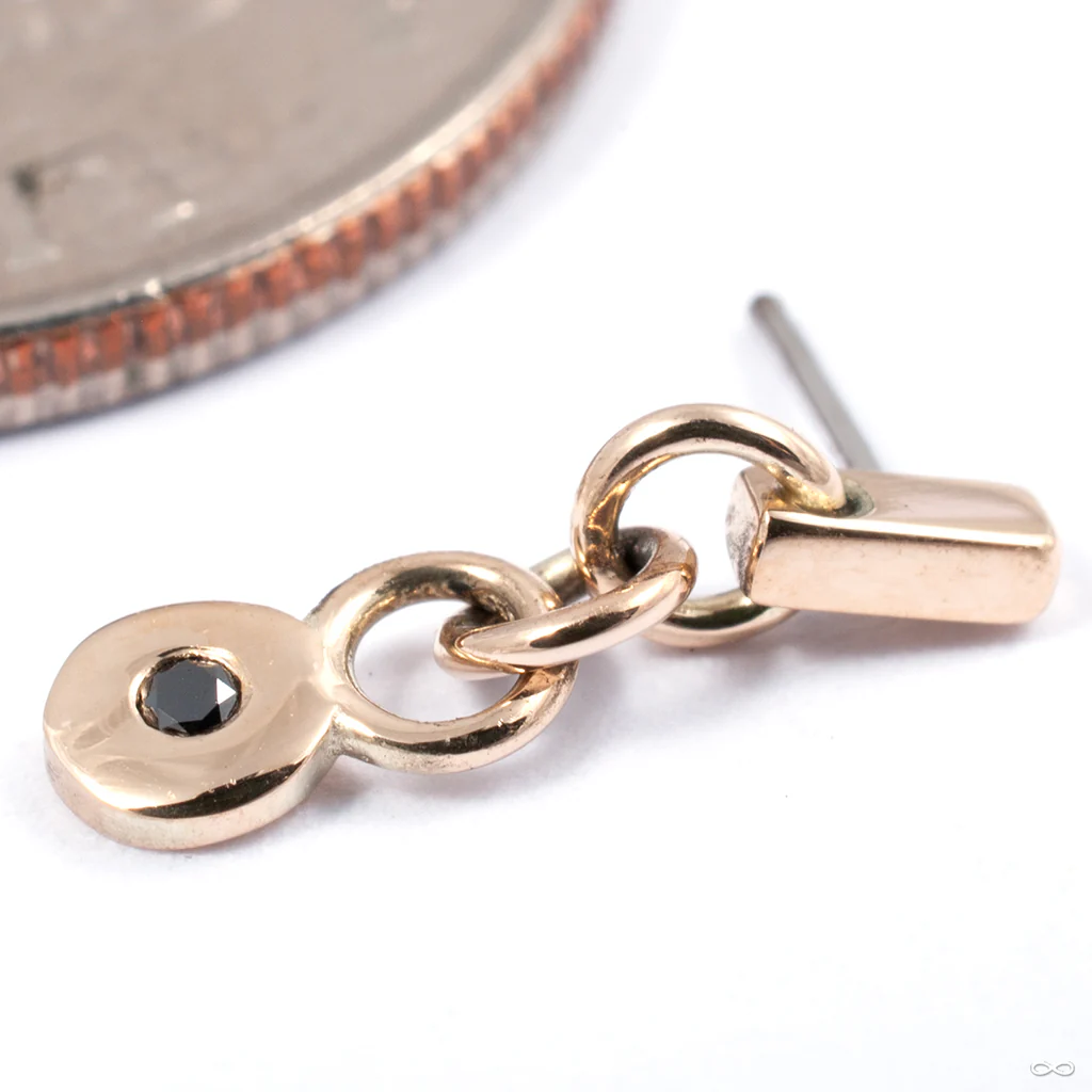 Diamond Dangle Press-fit End in Gold from Mettle and Silver - Image 2
